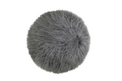 PILLOW LAMB FUR CIRCLE GREY 